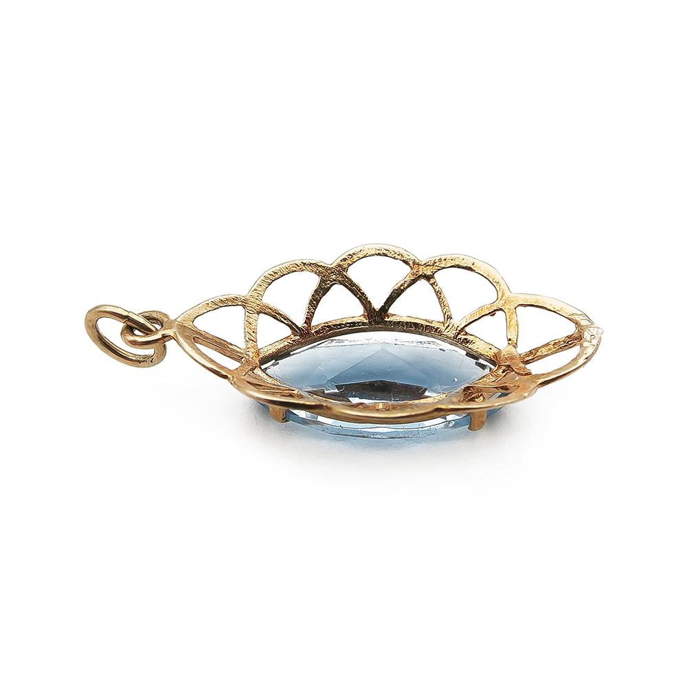 Kultainen riipus, sininen kivi #2