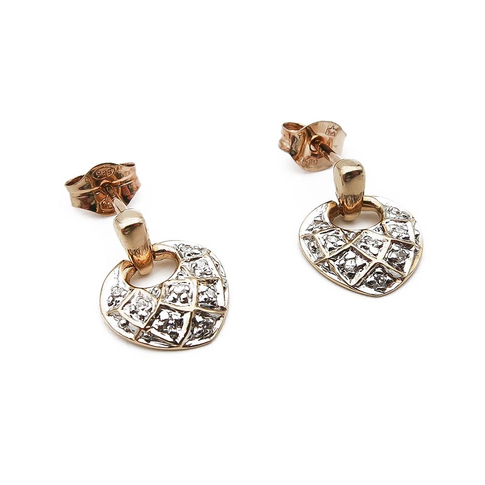 Kultaiset timanttikorvakorut 0,08ct #1