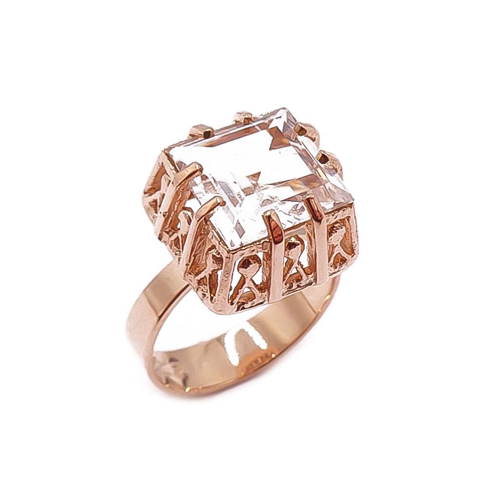 Kultainen neliökivisormus 17mm v.-60 #0