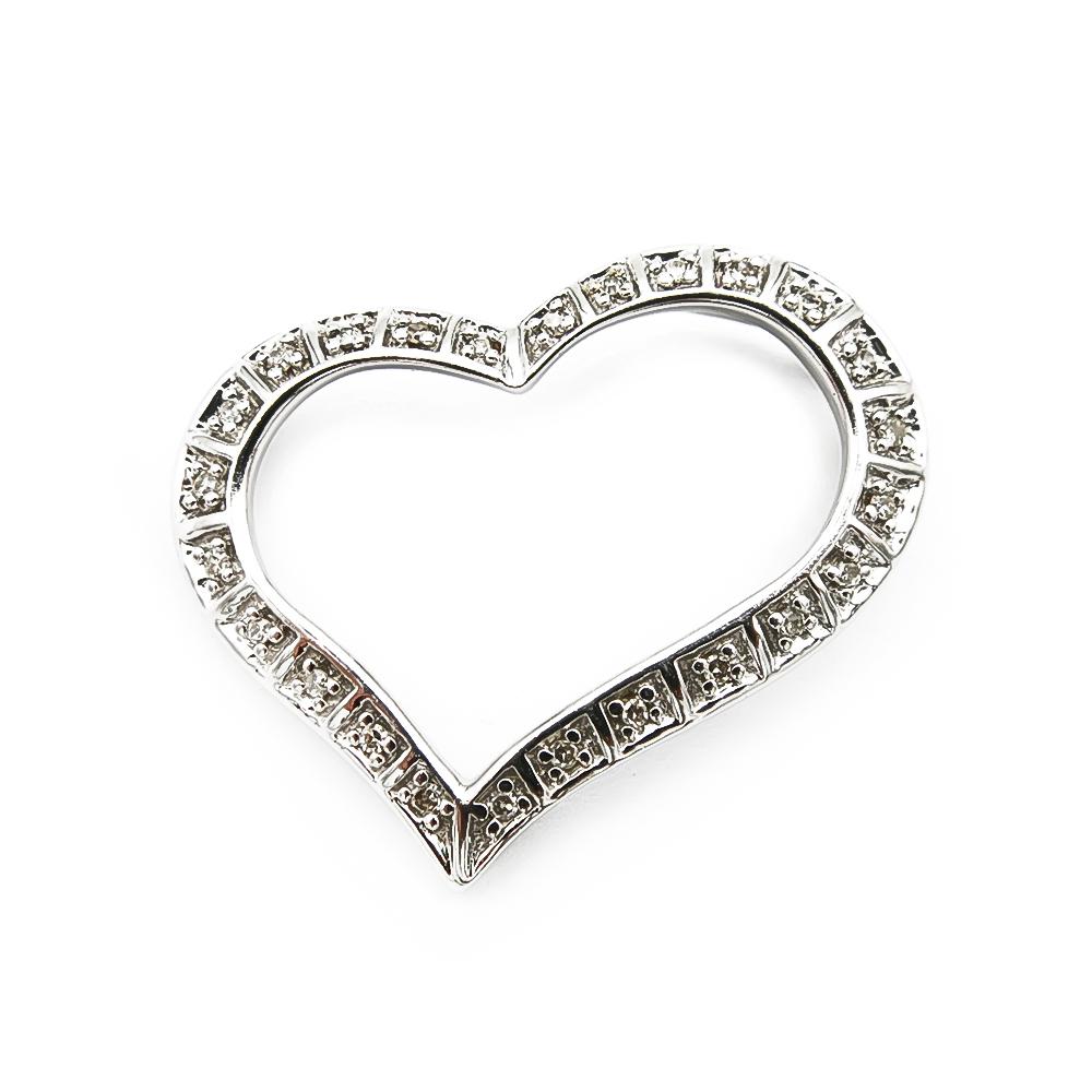 Valkokultainen timanttisydän riipus 0.13ct 18k #0