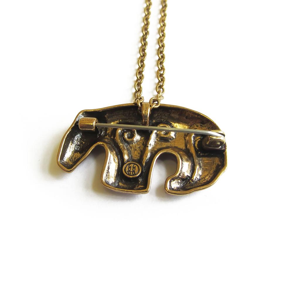 Kalevala korun Kalevankarhu rintaneula/kaulakoru, pronssi #1