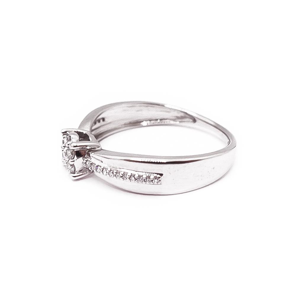 Valkokultainen timanttisormus 17,5mm 0,15ct W/P #3