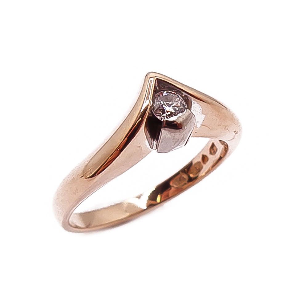 Kultainen timanttisormus 16,5mm 0,1ct #0