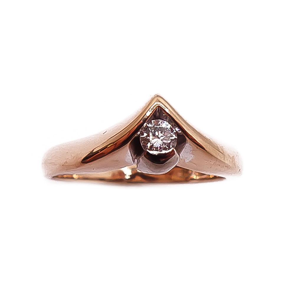 Kultainen timanttisormus 16,5mm 0,1ct #1