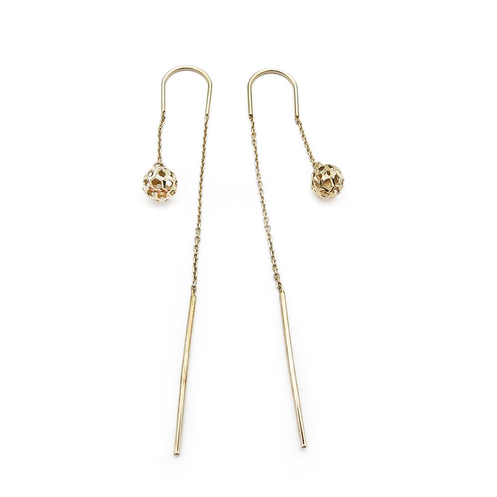 Kultaiset ketjukorvakorut pallolla 5mm #0