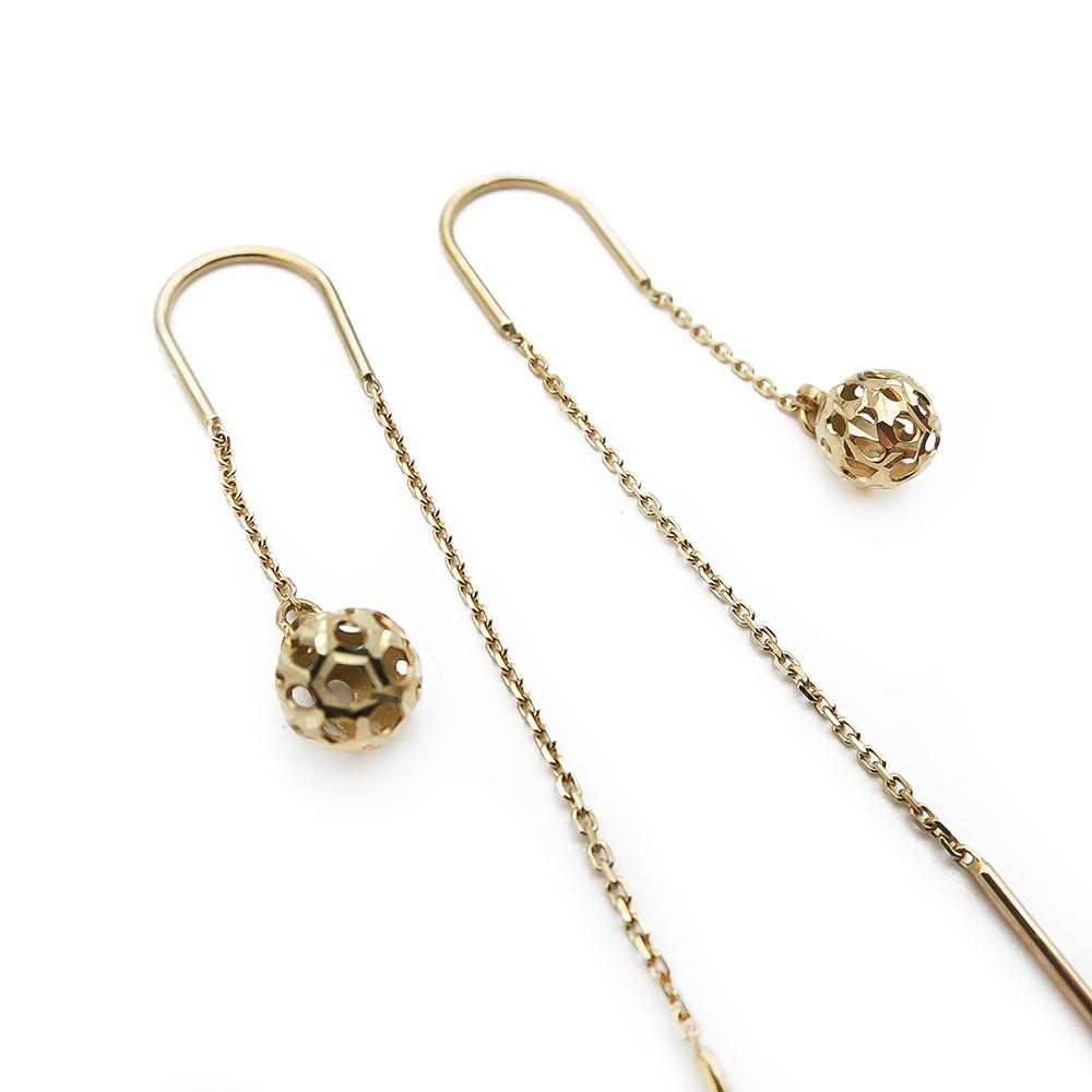 Kultaiset ketjukorvakorut pallolla 5mm #1