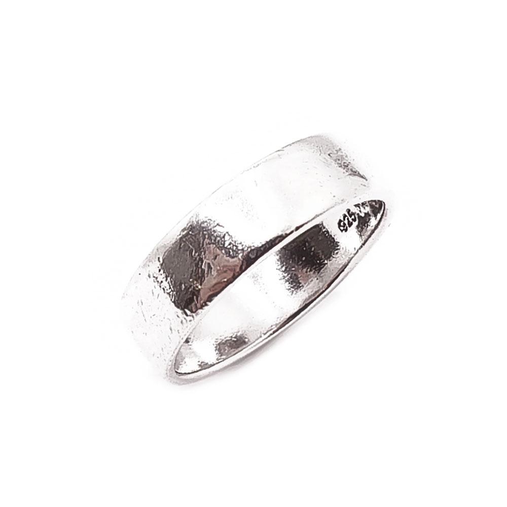 Hopeinen flakkasormus 17mm #0