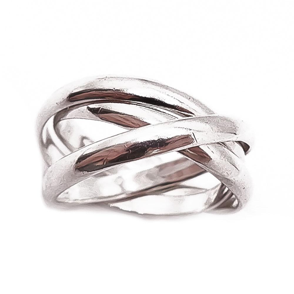 Hopeinen 3-os sormus 19mm #1