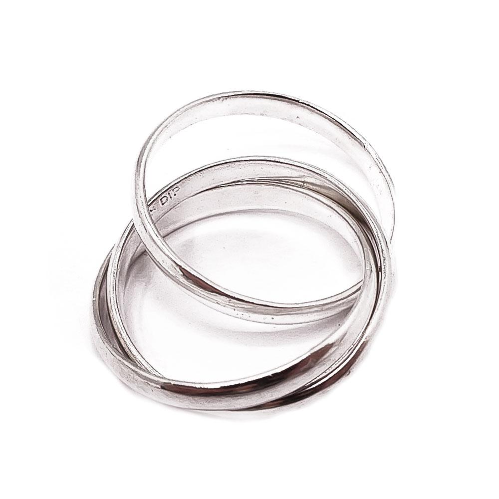 Hopeinen 3-os sormus 19mm #2