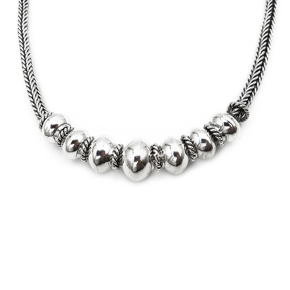 Hopeinen kaulaketju 45cm #0