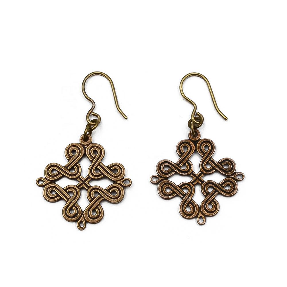 Kalevala Koru Karjalainen nauhapunos korvakorut, pronssi #0