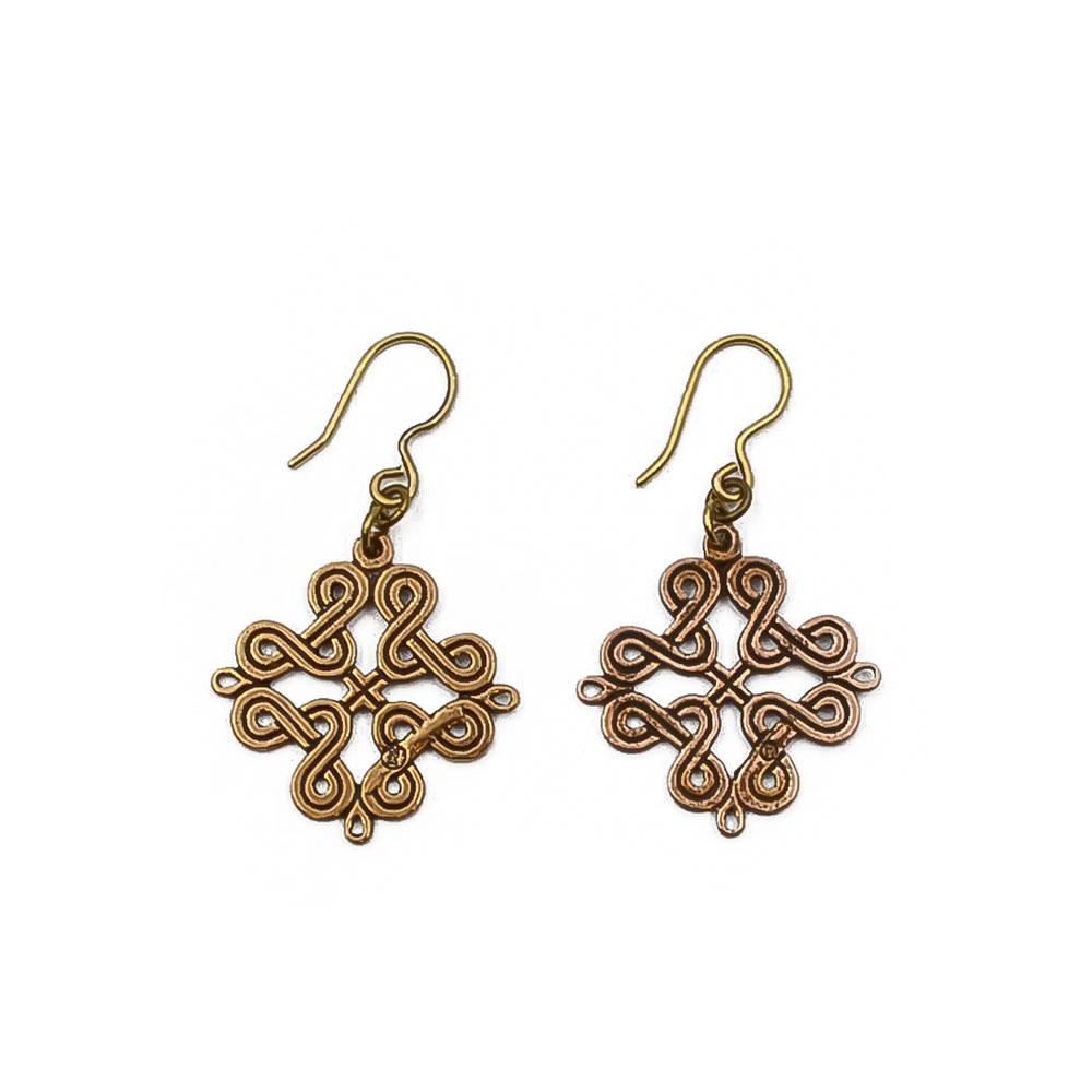 Kalevala Koru Karjalainen nauhapunos korvakorut, pronssi #1