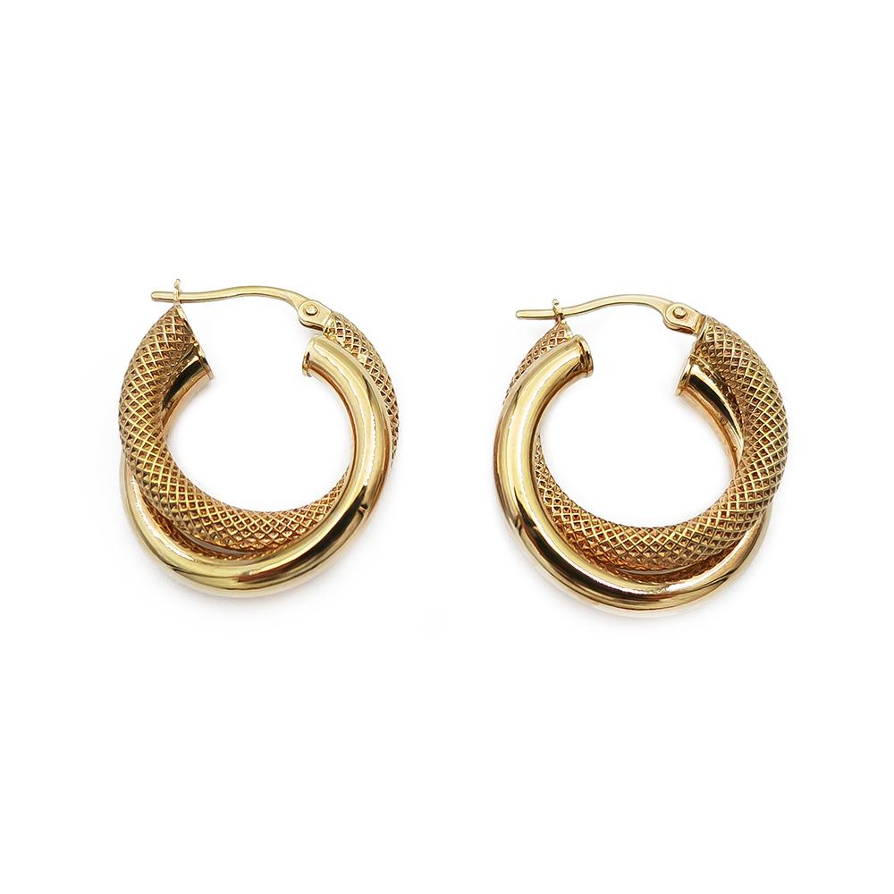 Kultaiset rengaskorvakorut, koristekuvio #0