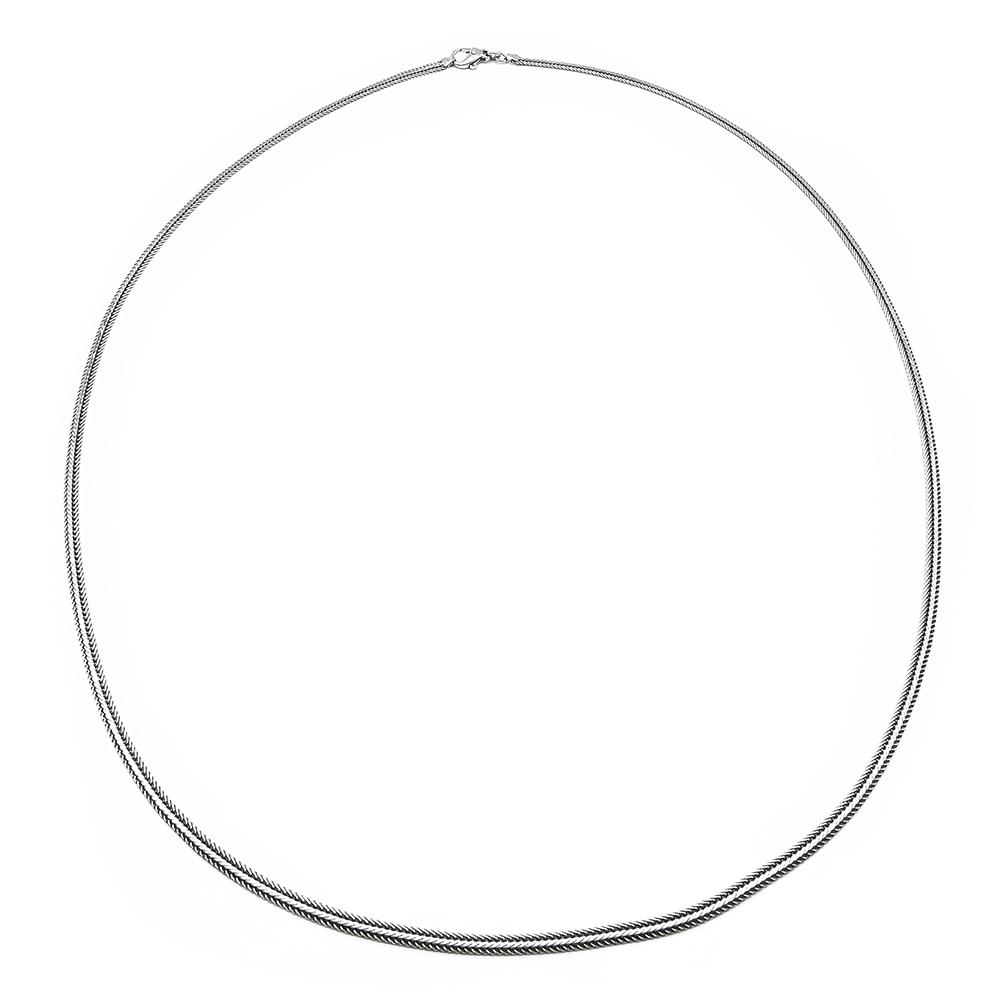 Hopeinen litteä kaulaketju 70cm lev.3mm #0