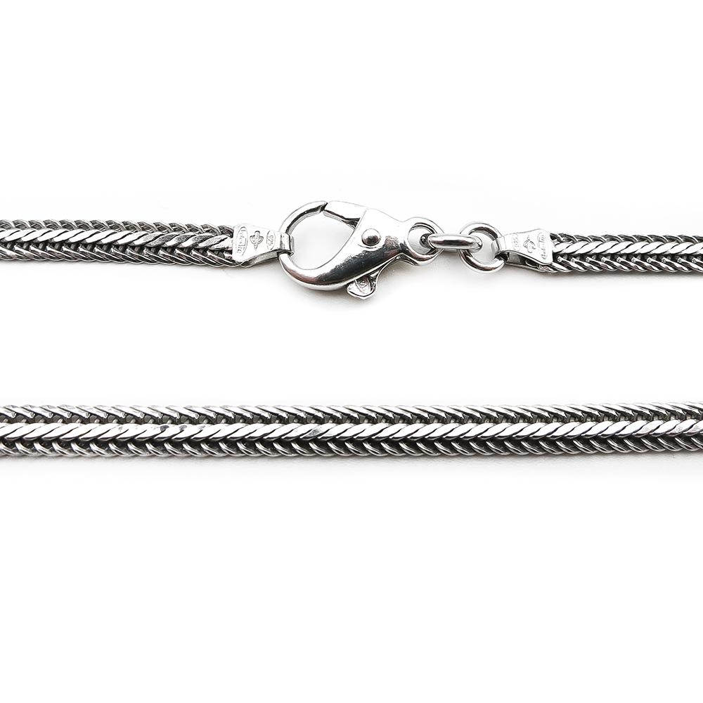 Hopeinen litteä kaulaketju 70cm lev.3mm #2