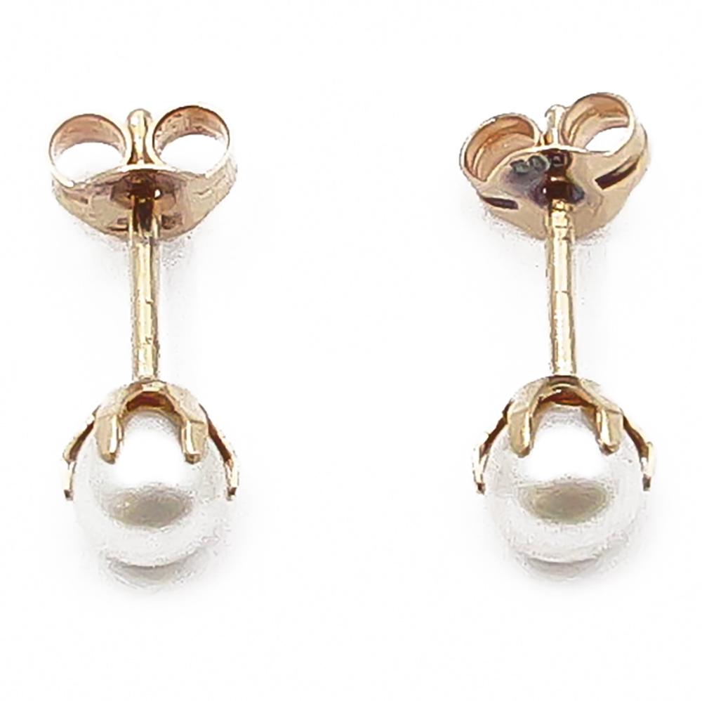 Kultaiset helmi korvakorut 5mm #1