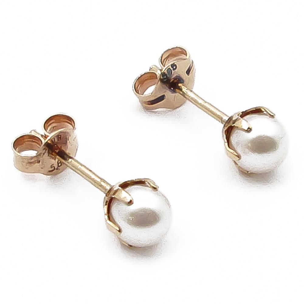 Kultaiset helmi korvakorut 5mm #0