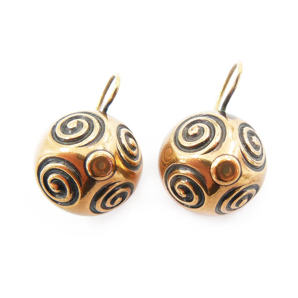 Kalevala korun Halikon spiraalipallo koukkukorvakorut pronssi #0