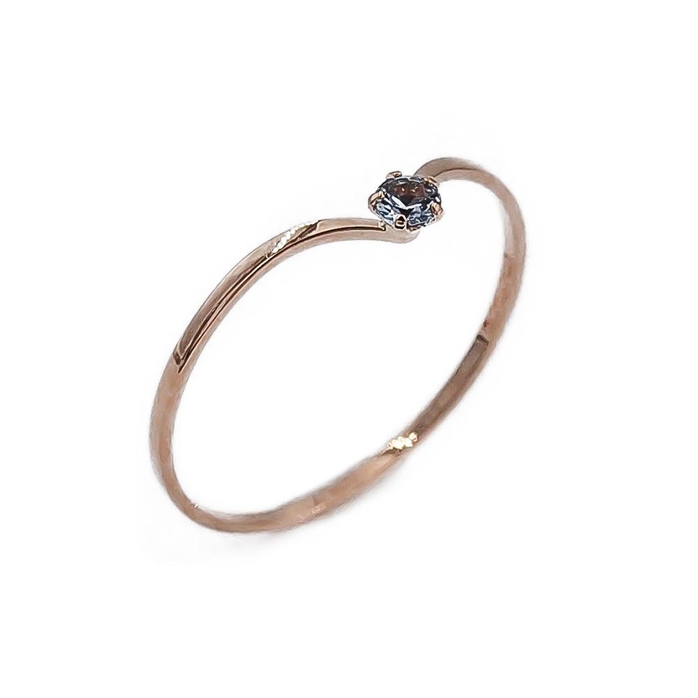 Kultainen siro v.sinikivinen v-mallinen sormus 17 1989 Korukka Oy #0