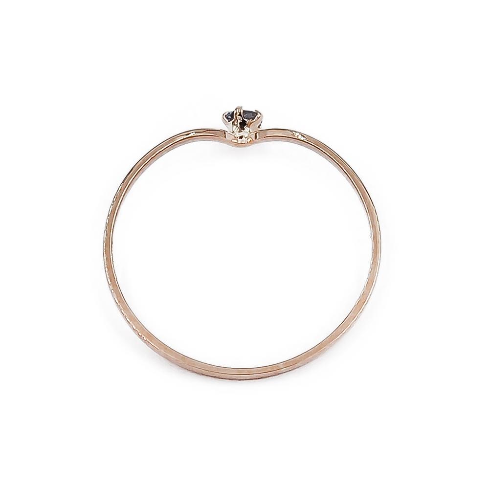 Kultainen siro v.sinikivinen v-mallinen sormus 17 1989 Korukka Oy #2