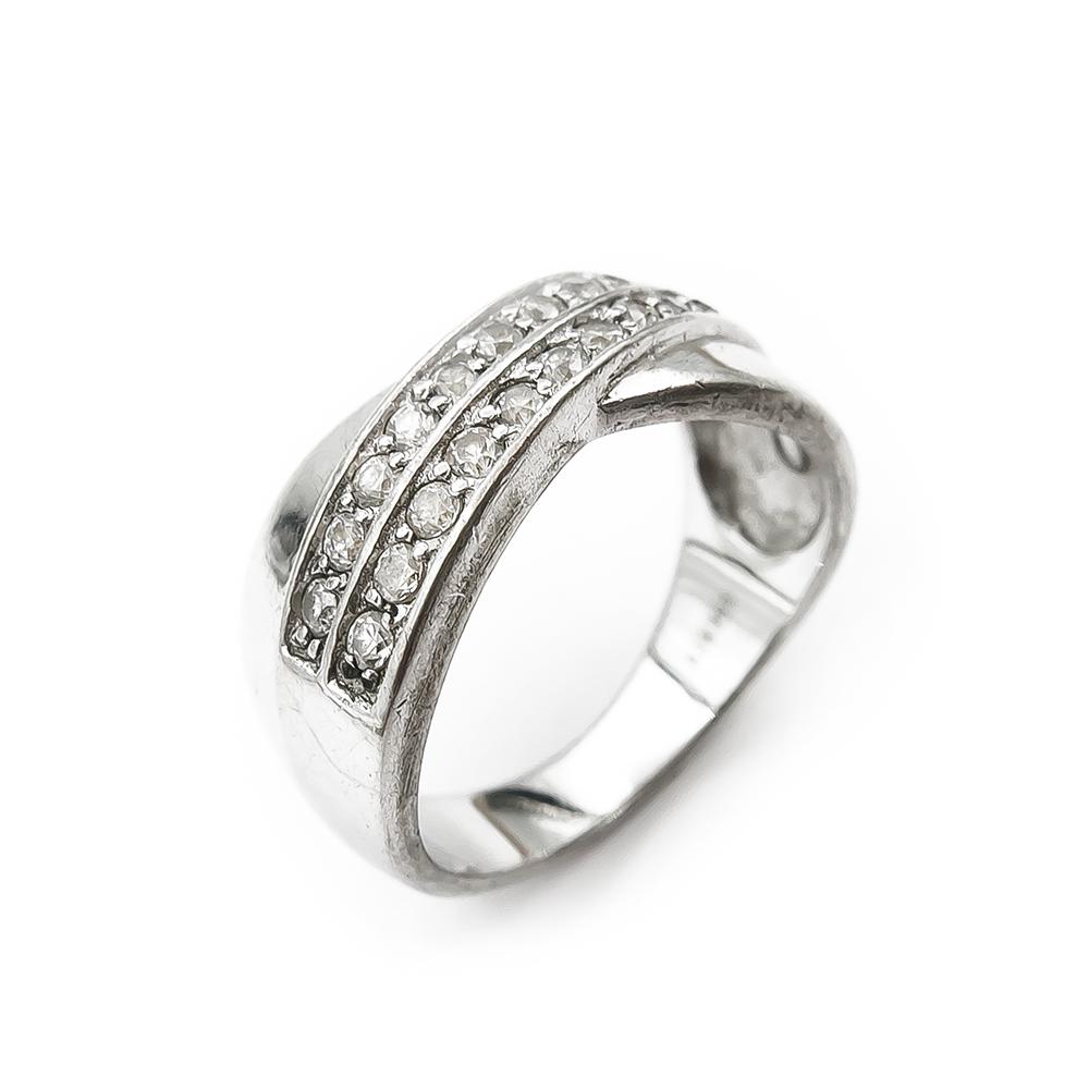 2-rivinen kirkaskivellinen sormus 18mm 	Golden Heart Korut Oy #0