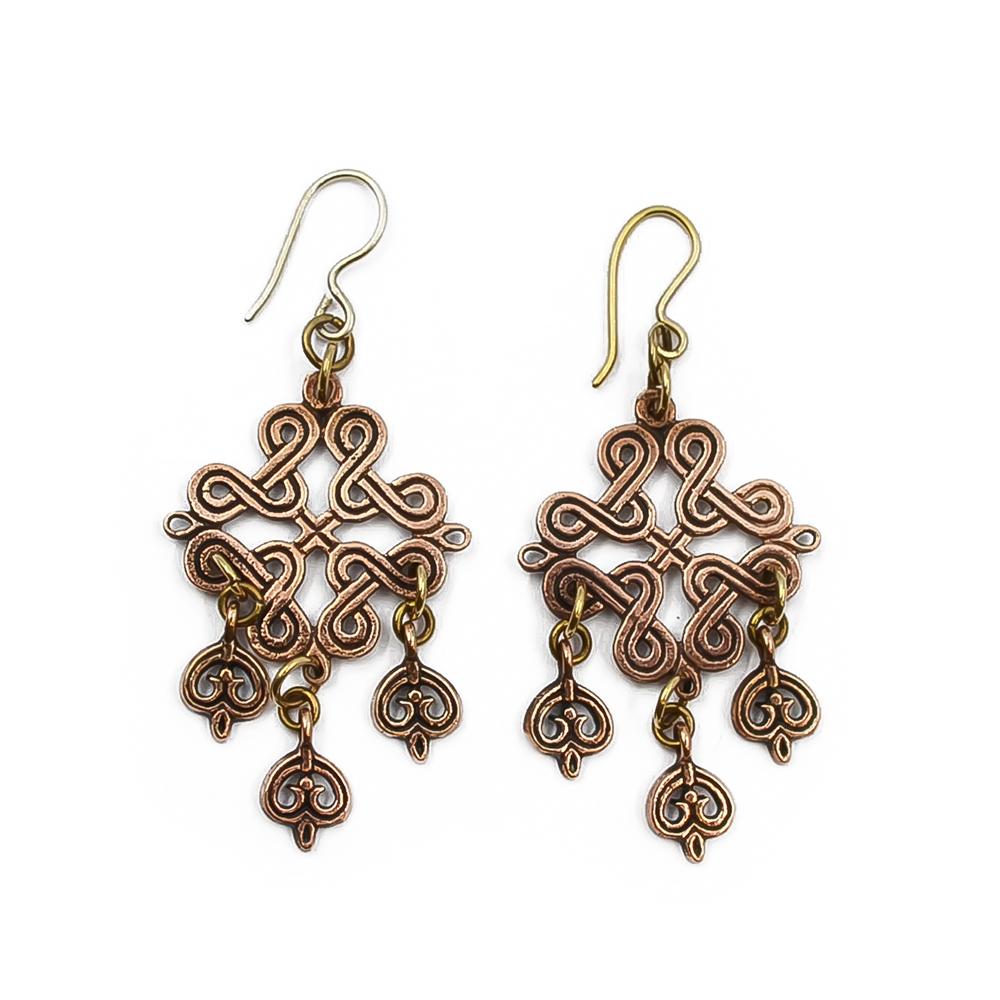 Kalevala Koru Karjalainen nauhapunos korvakorut, pronssi #0