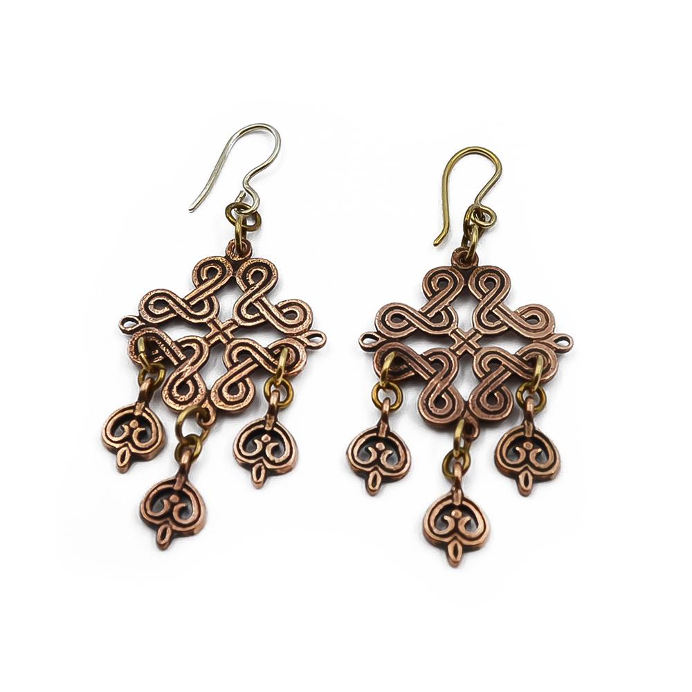 Kalevala Koru Karjalainen nauhapunos korvakorut, pronssi #1