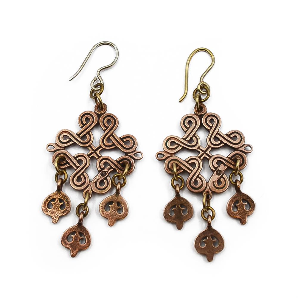 Kalevala Koru Karjalainen nauhapunos korvakorut, pronssi #2