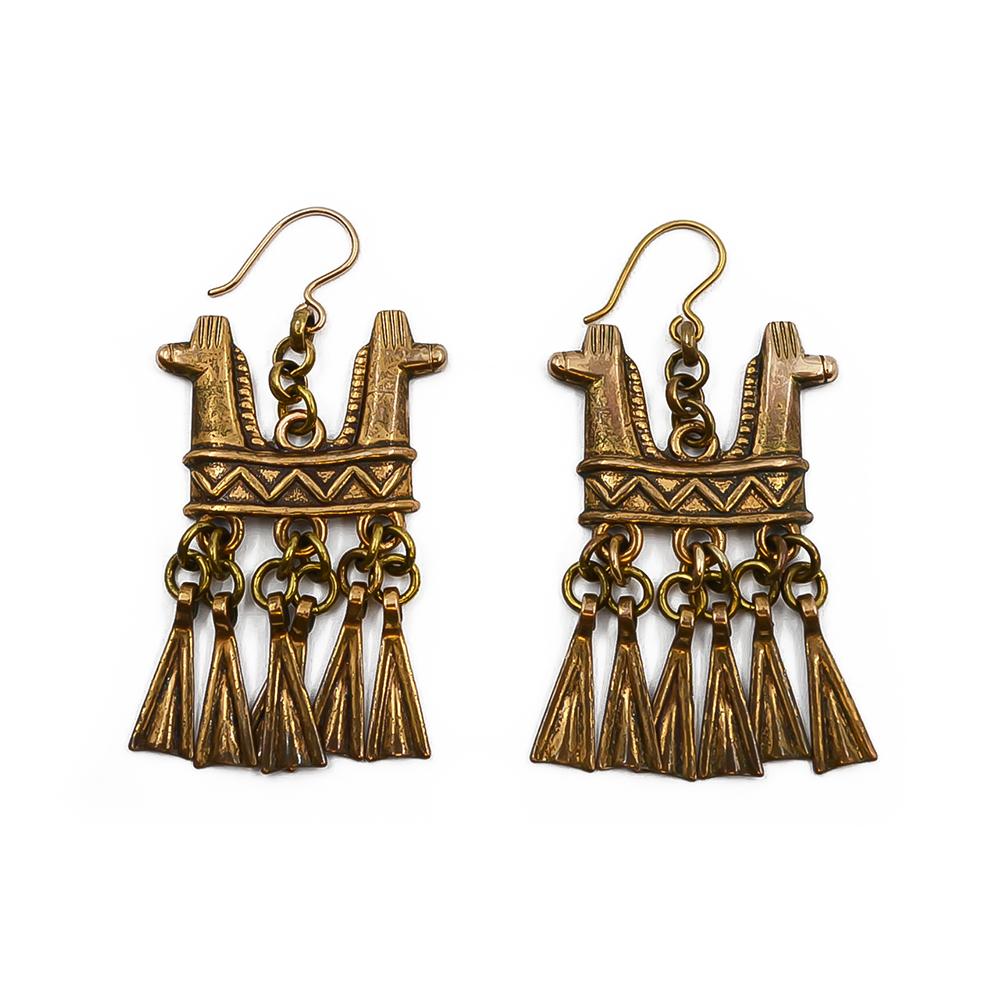 Kalevala korun Kaksipäinen hevonen korvakorut, pronssi #0