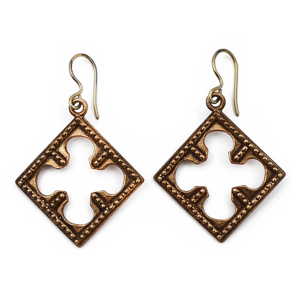 Kalevala korun Luistarin viikinkihelat neliö korvakorut, pronssi #0