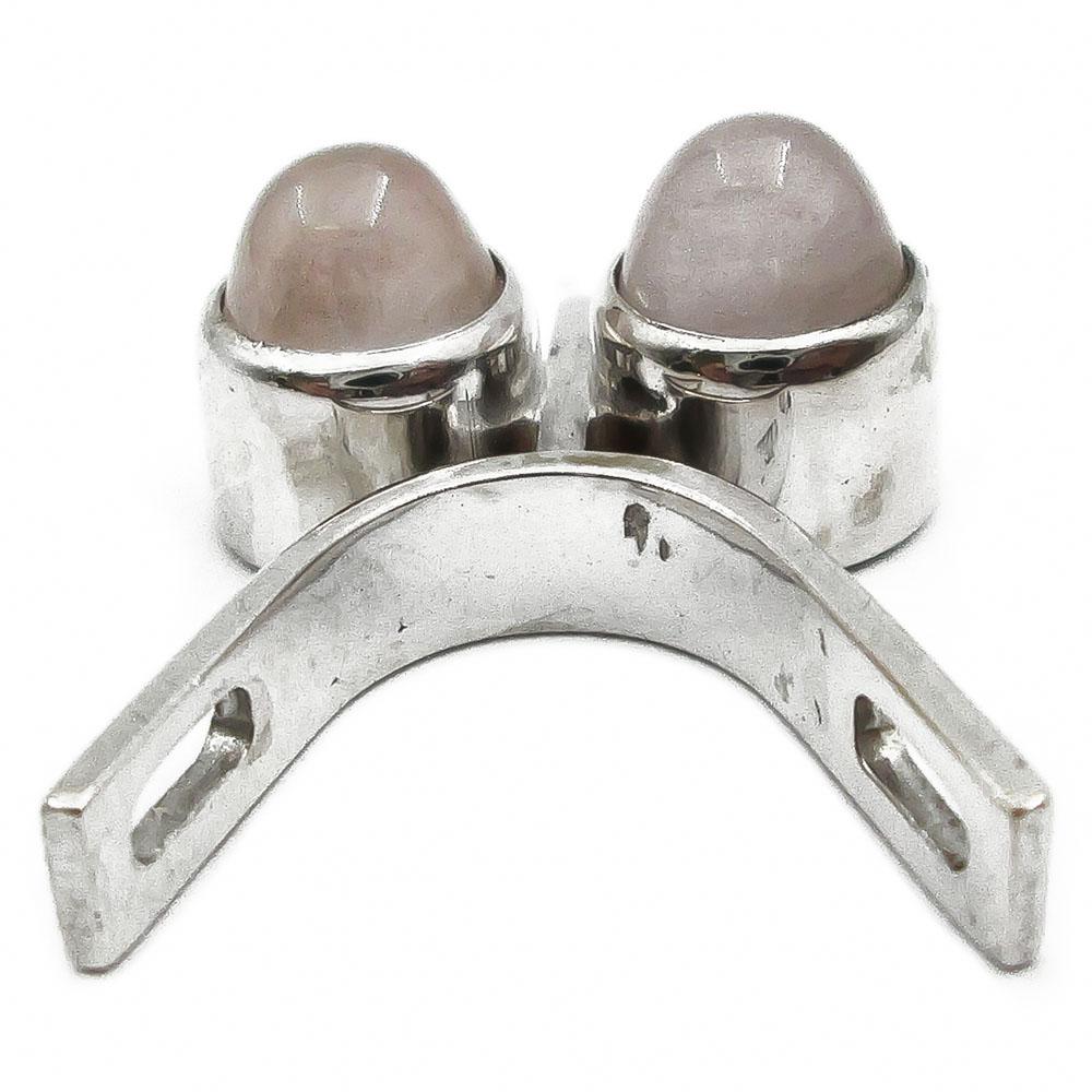 Hopeinen Ruusukvartsi riipus #3