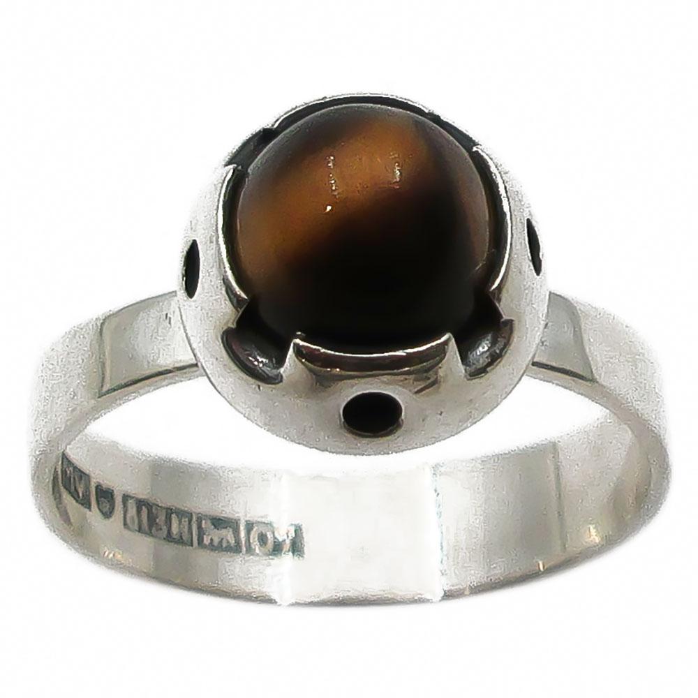 Hopeinen sormus tiikerinsilmä 17+mm V.-67 #1