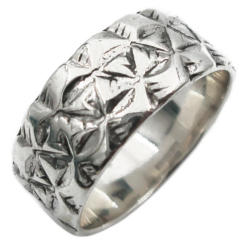 Hopeinen sormus kuviointi 17,75mm v.-75 #0