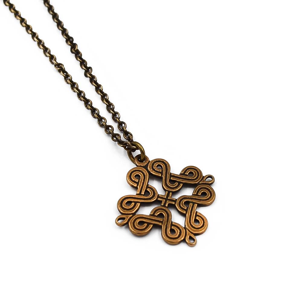 Kalevala Koru Karjalainen nauhapunos kaulakoru 60cm, pronssi #1