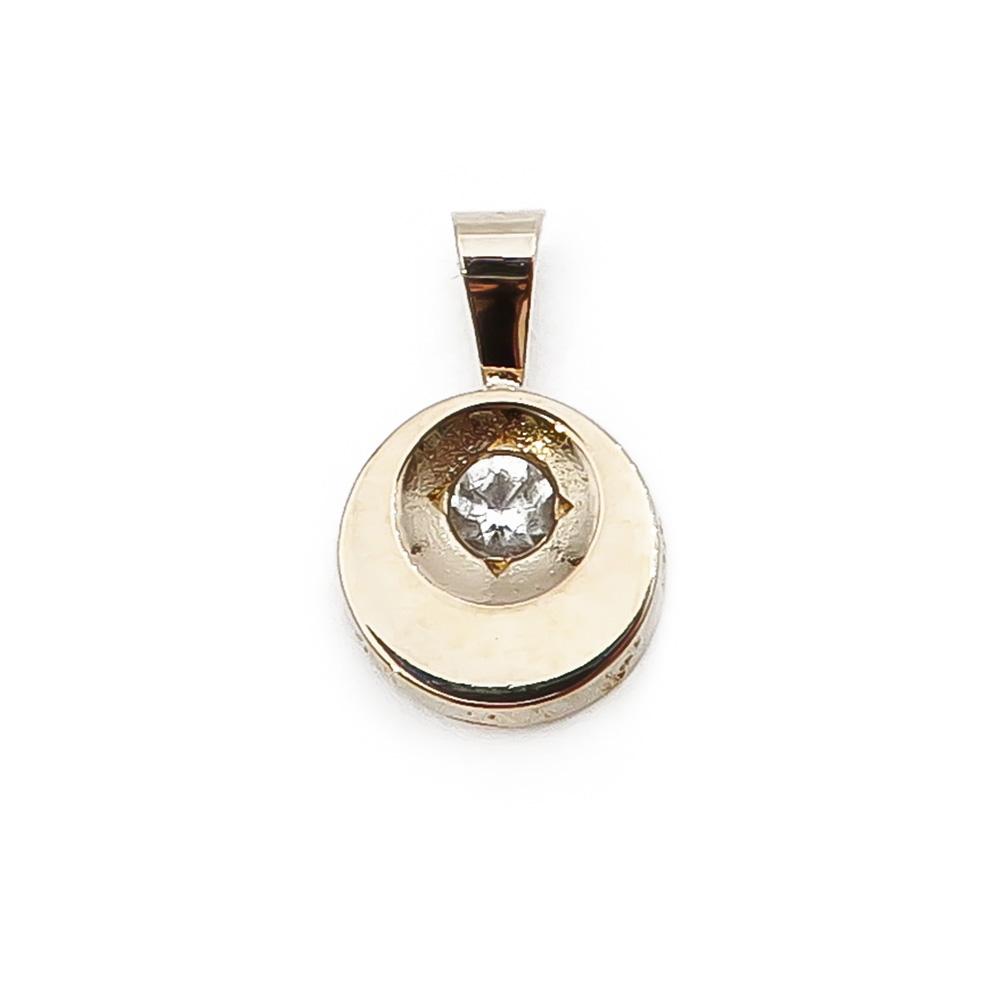 Kultainen pyöreä zirkonia riipus #0