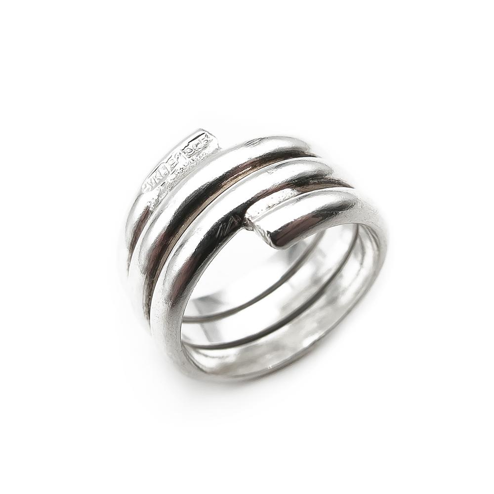 Hopeinen sormus koko 15,25 lev.10mm #1