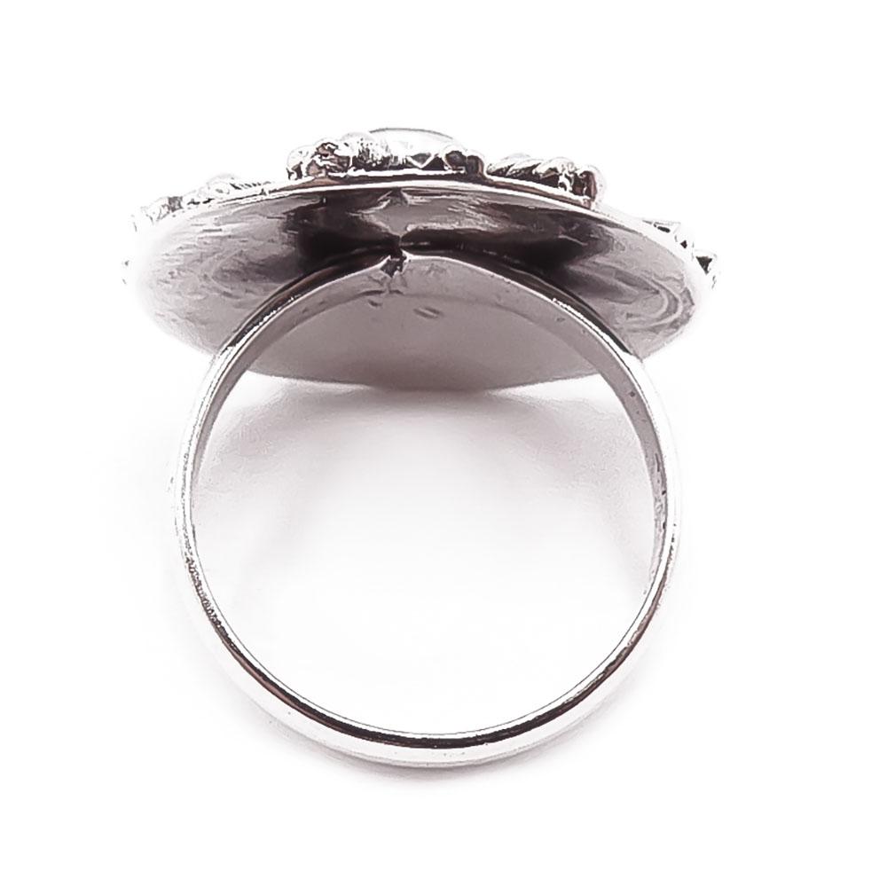 Hopeinen sormus graniitin punainen 17,5mm #2