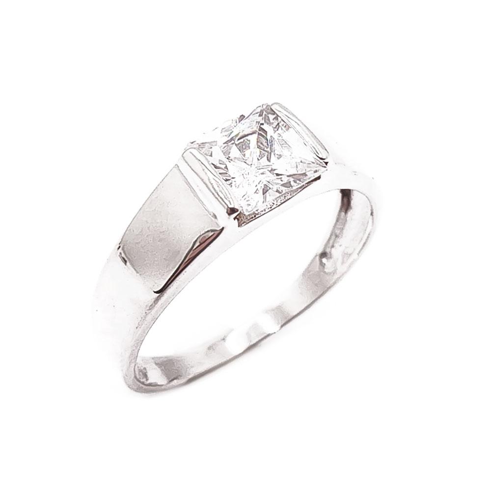 Hopeinen sormus zirkoni 18,5mm #0