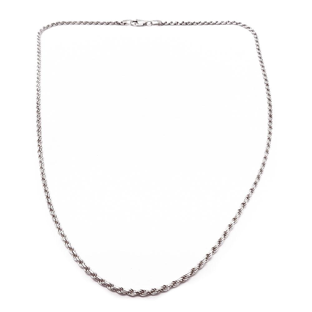 Hopeinen cordell-ketju 43cm #0