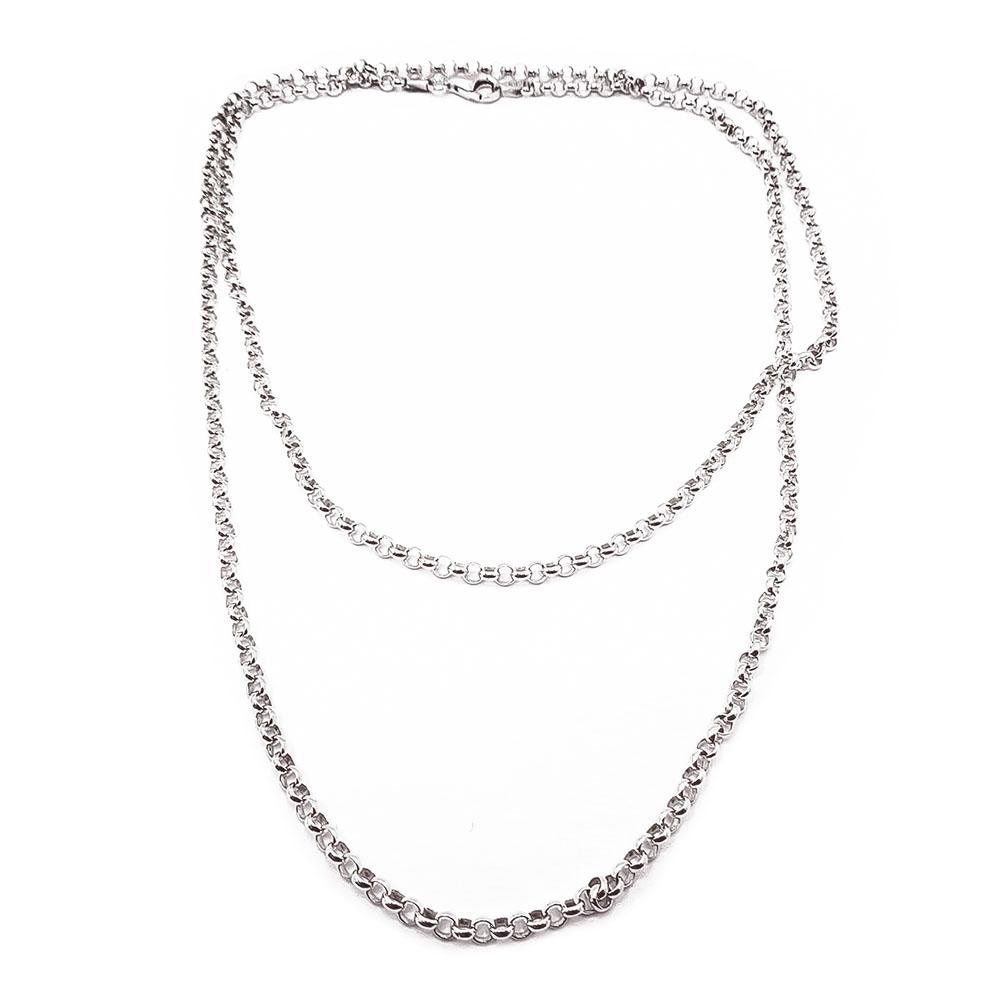 Hopeinen papuketju 80cm #0