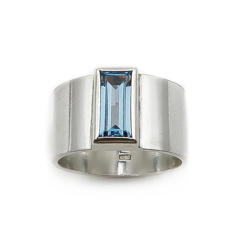 Kalevala koru sormus vaaleansinisellä kivellä 18,5mm #1