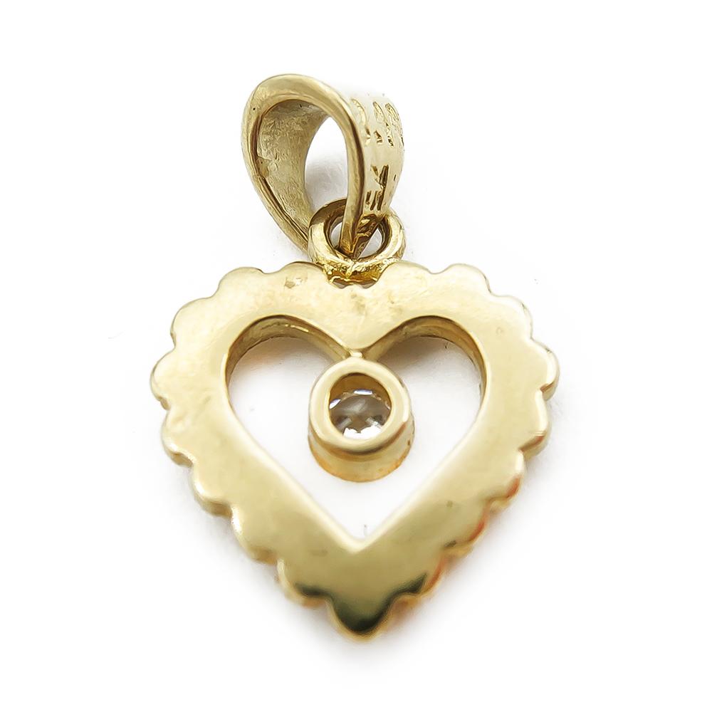 18k Sydänriipus kirkkaalla kivellä #1