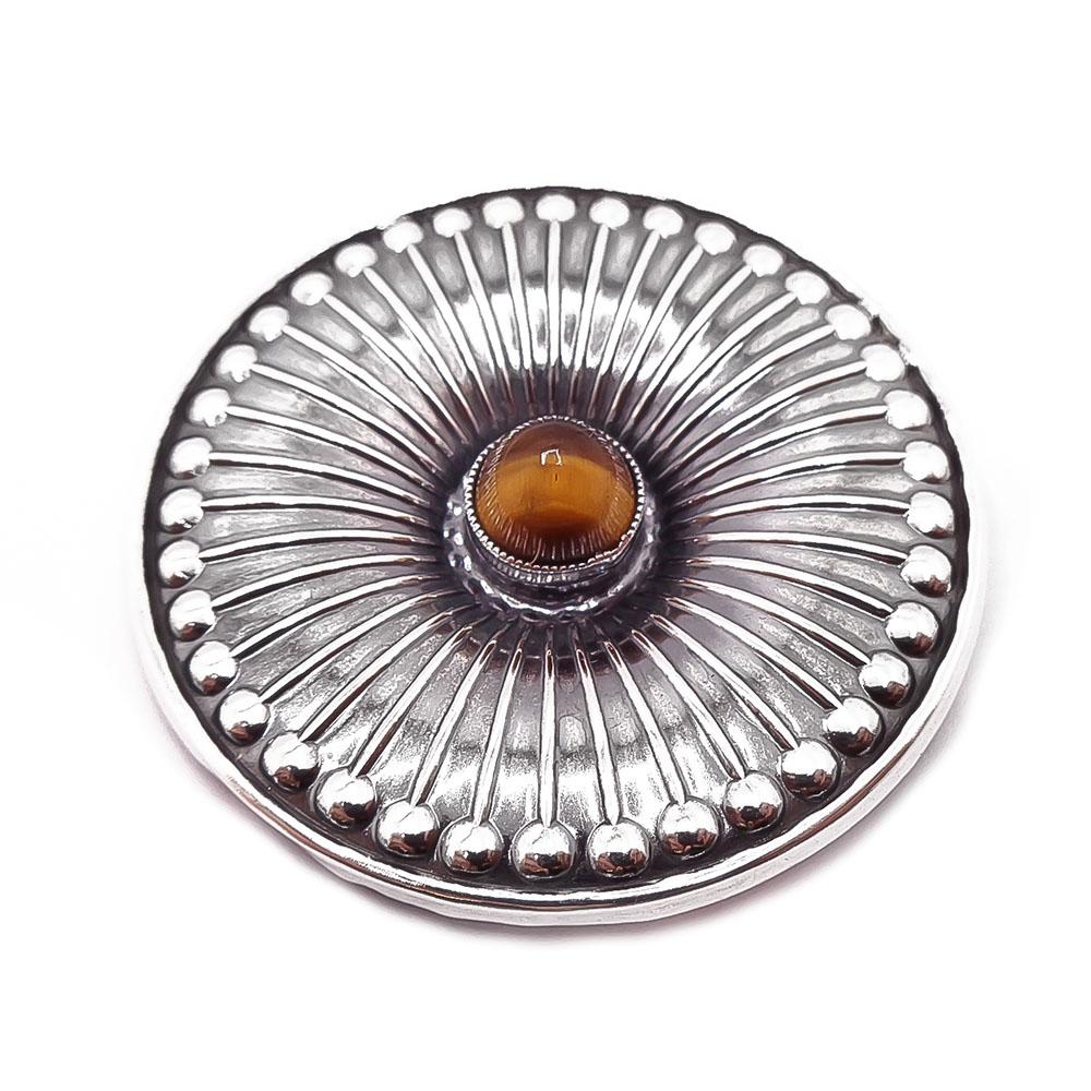 Hopeinen tiikerinsilmä rintaneula #0