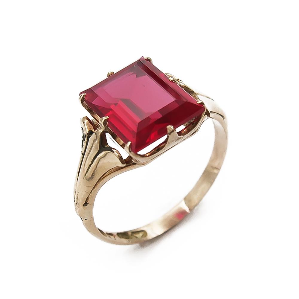 Punakivellinen sormus 17,25mm v.-49 #0