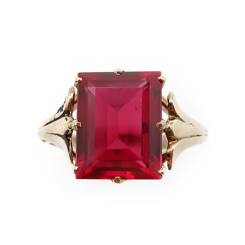 Punakivellinen sormus 17,25mm v.-49 #1