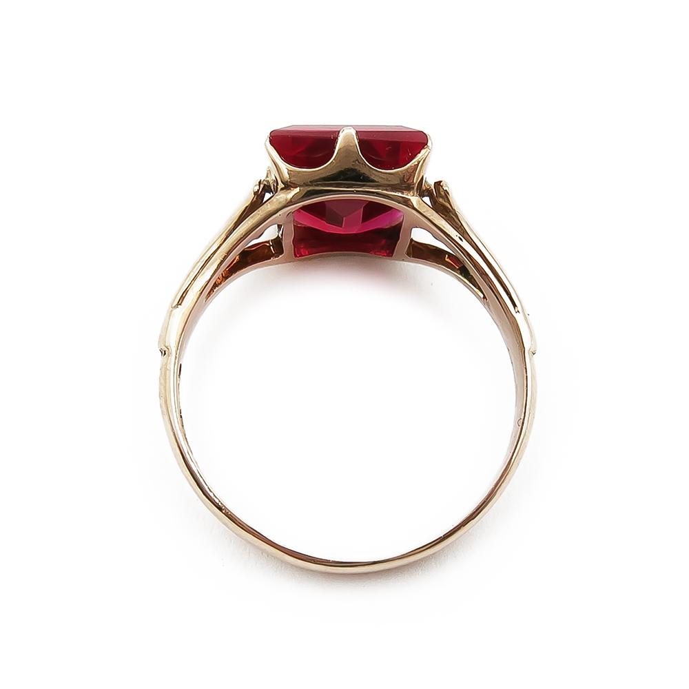 Punakivellinen sormus 17,25mm v.-49 #2