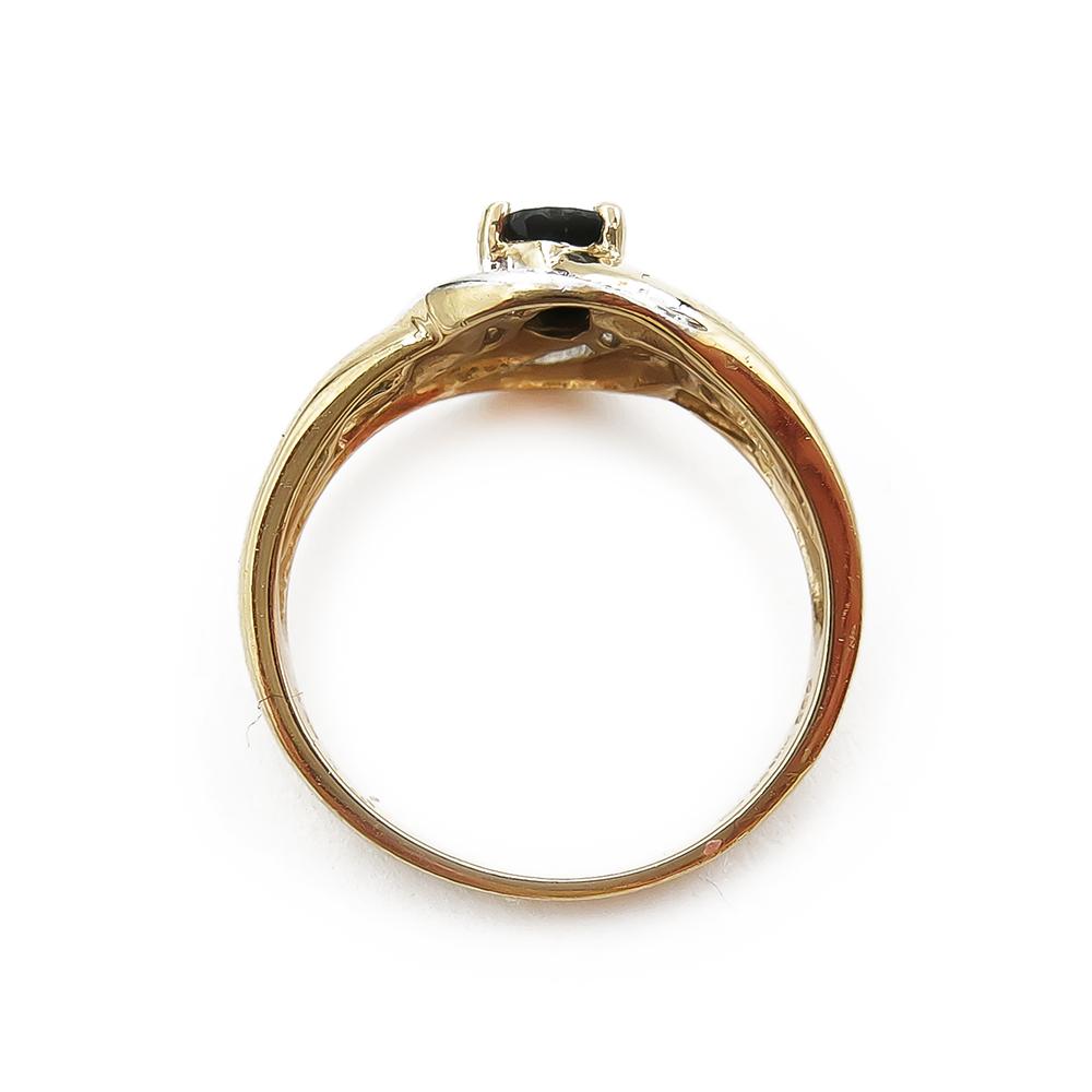 Timantti sormus 0,01ct sinisafiirin värisellä kivellä 17mm #3