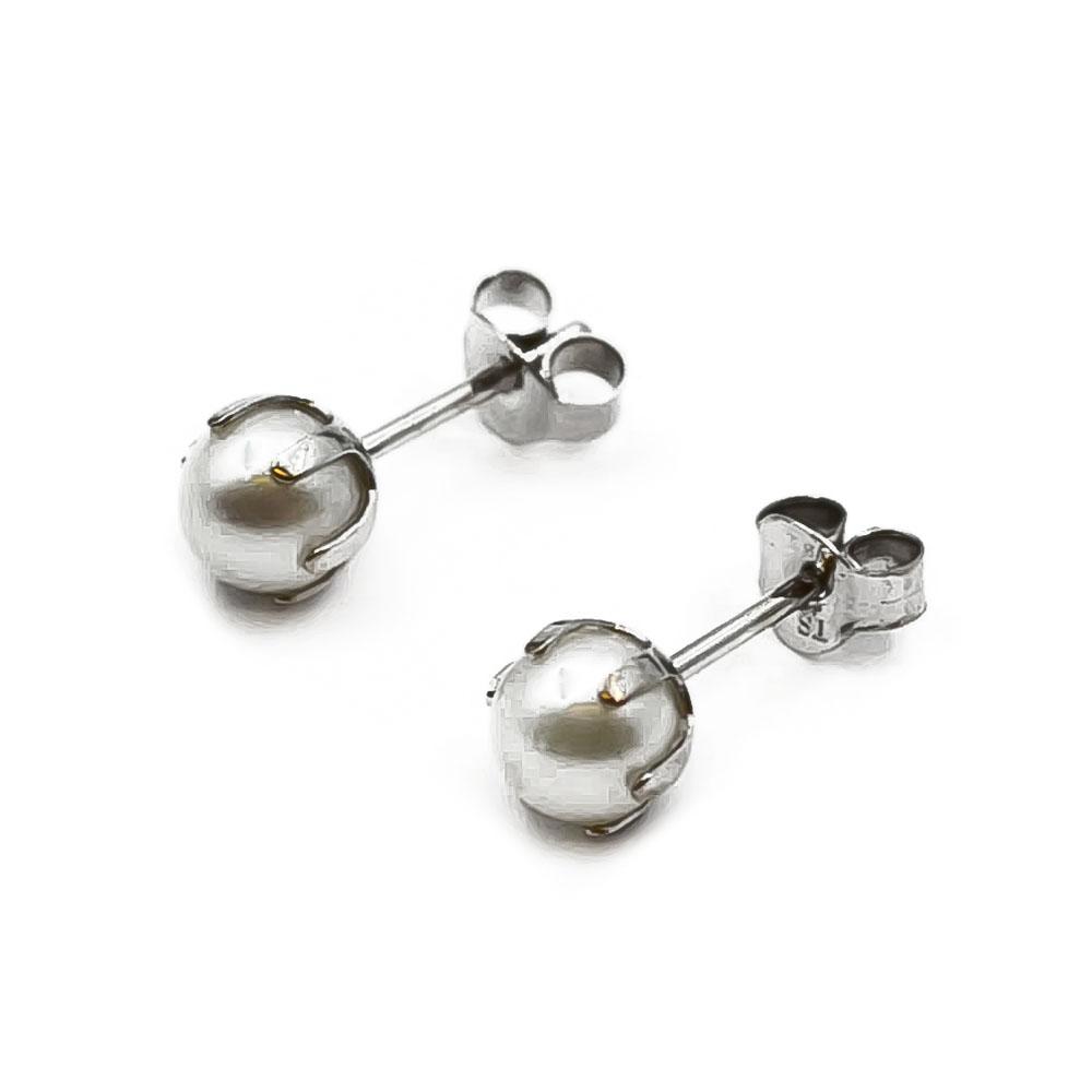 Valkokultaiset helmi korvakorut #0