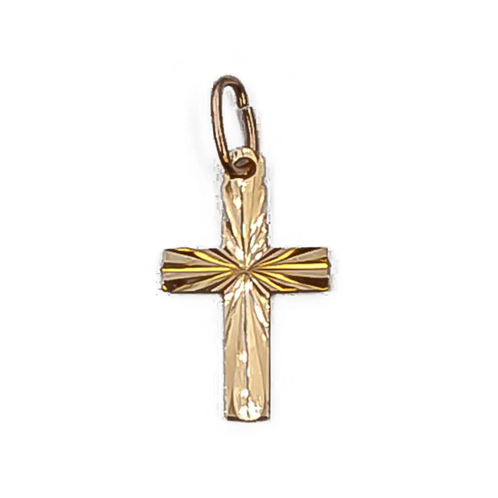 Kultainen timanttileikattu ristiriipus #0