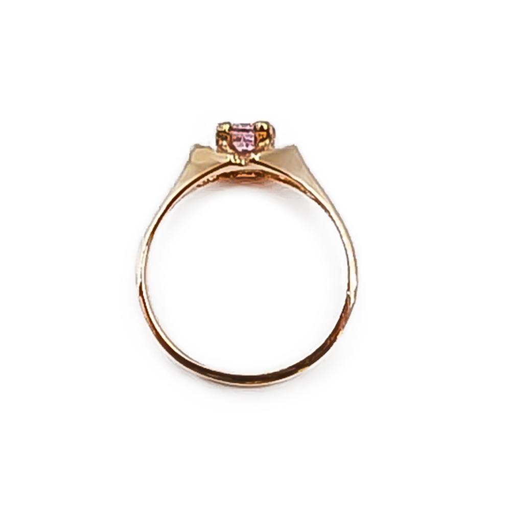 Kultainen kastesormus vaal.punaisella kivellä #1